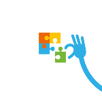 Symbolbild in Form von einer gezeichnete Hand und Puzzleteilen