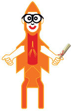 Rupert mit Sponsionsrolle © KinderUniGraz Rupert mit Sponsionsrolle