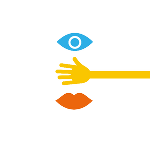 Symbolbild in Form von gezeichneten Körperteilen (Auge, Hand, Mund) Symbolbild in Form von gezeichneten Körperteilen (Auge, Hand, Mund)