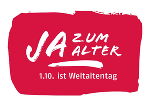 Flyer mit dem Text: Ja zum Alter, 1.10. ist Weltaltentag, +JazumAlter