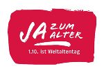 Flyer mit dem Text: Ja zum Alter, 1.10. ist Weltaltentag, +JazumAlter