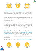 Flyer zur Steirischen ZWEI & MEHR-Generationenwoche mit Icons zu verschiedenen Themen. Website-Adresse angegeben. #Generationen #Steiermark #Barrierefreiheitscheck #Alttextgenerator
