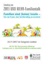 ZWEI UND MEHR Talk in Leoben: Familien sind (keine) Inseln - Von der Kunst, den Familienalltag zu meistern © Familien- & KinderInfo