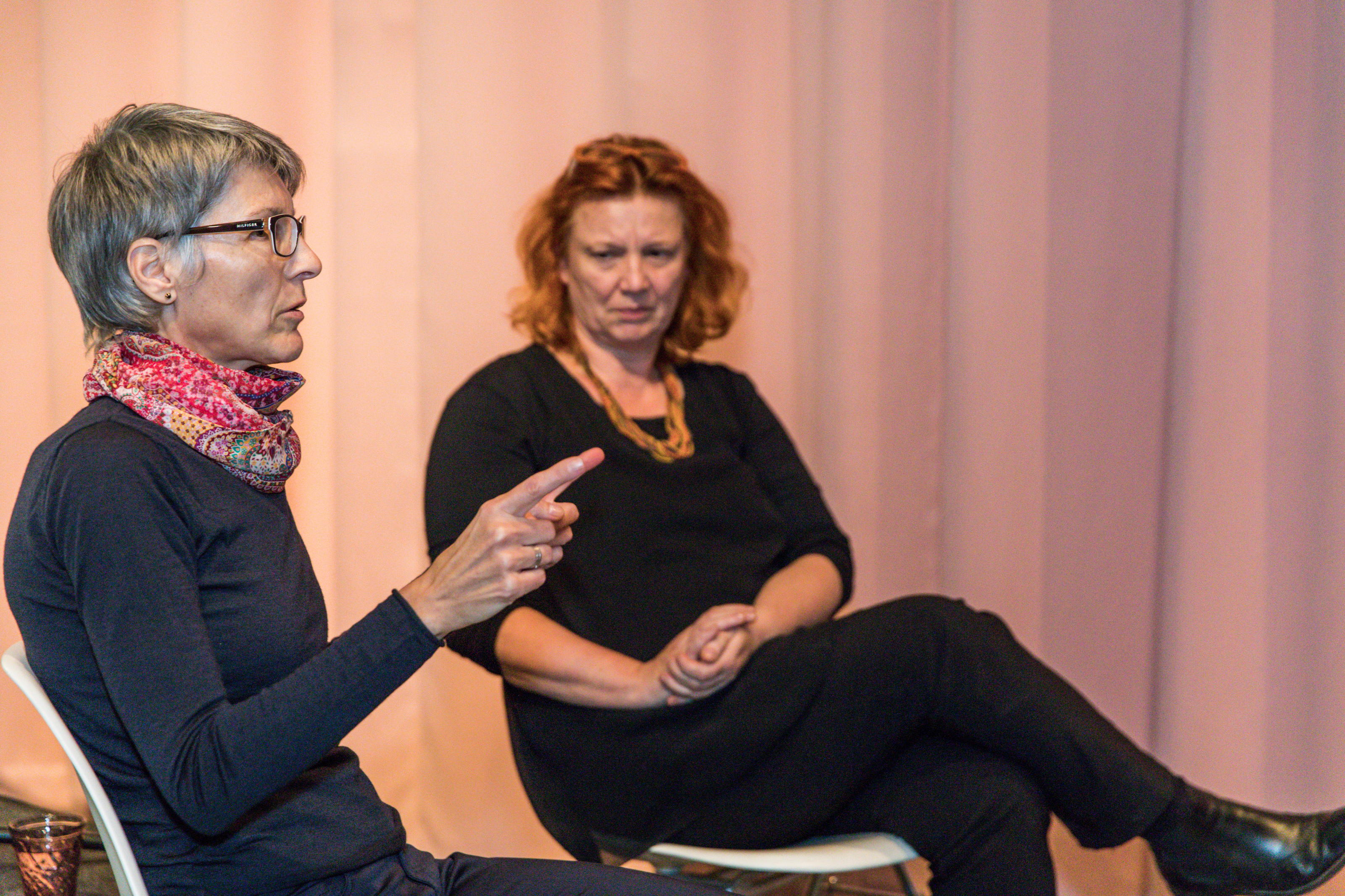 Gebärdensprachdolmetsch v.l.n.r.: Mag.a Karin Hofstätter, DSAin Michaela Schönberger