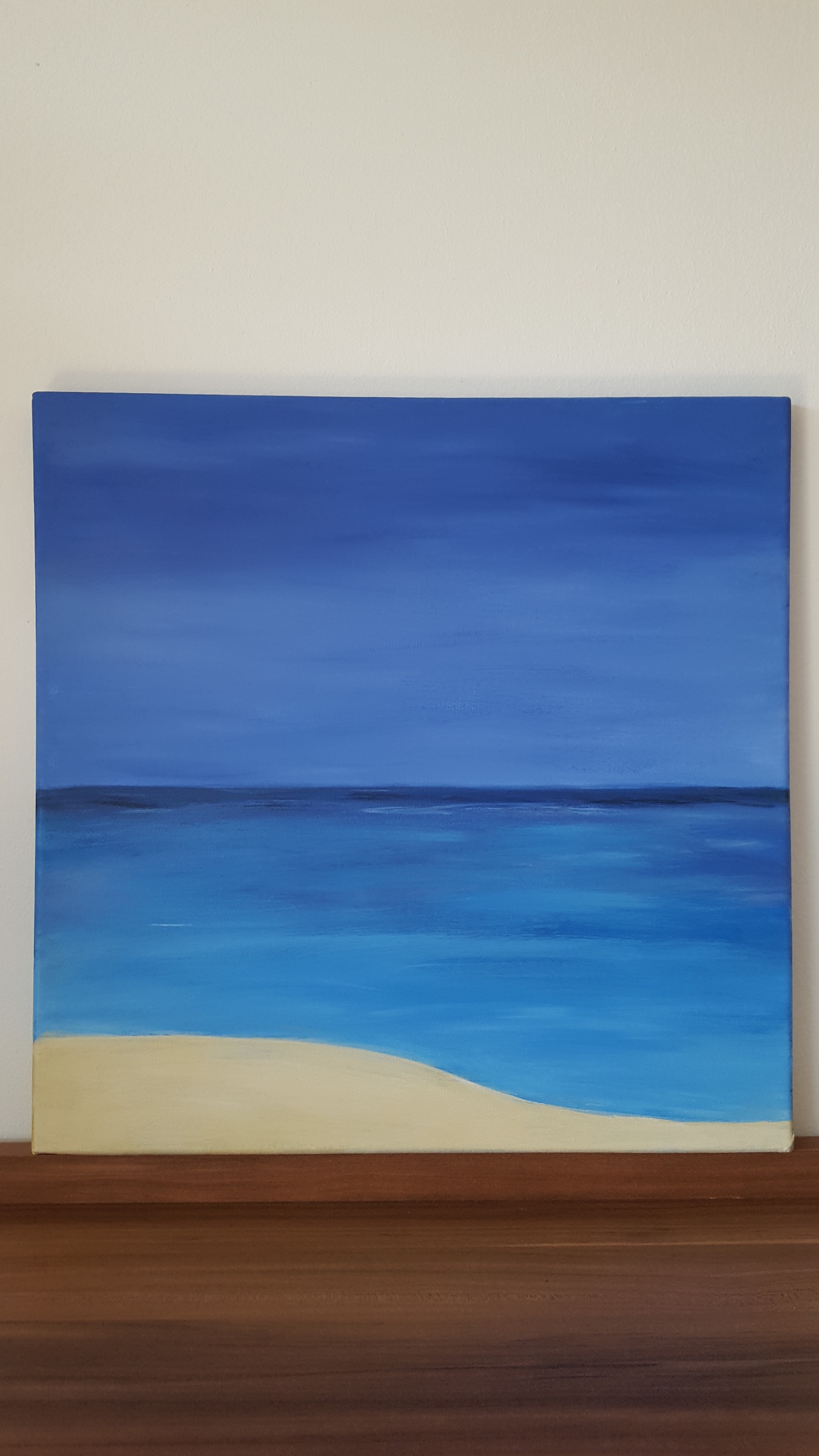... hier hat sie ihre Urlaubsgedanken nach dem Motto"Lust auf Meer" auf die Leinwand gebracht.  
