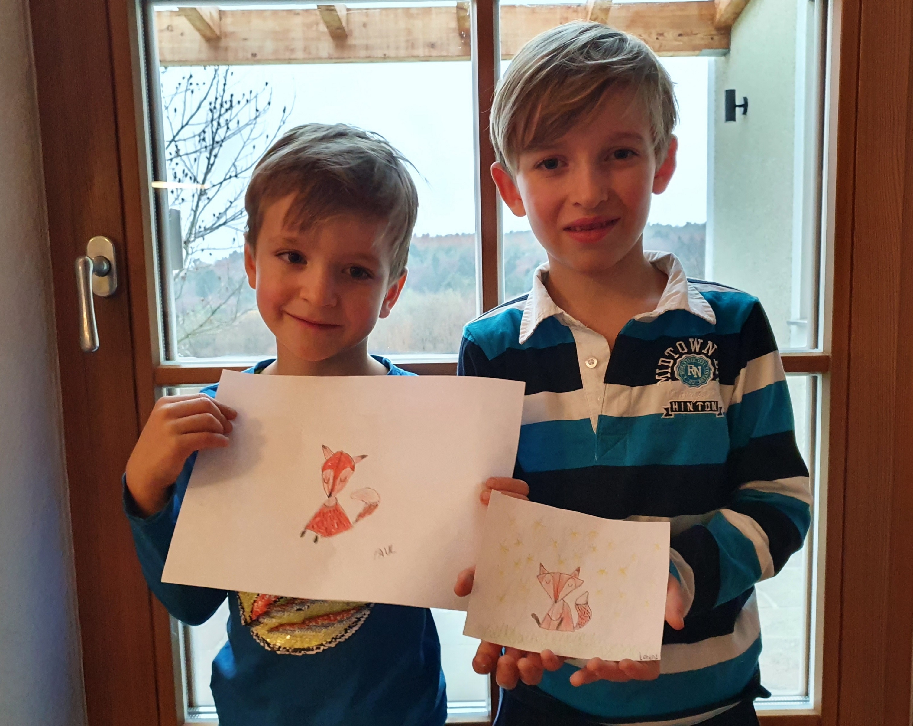 Lorenz (7) und Paul (5) haben mit Begeisterung die Malaneitung zum klugen Fuchs ausprobiert.