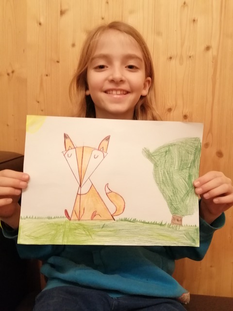 Eva hat einen wunderschönen Fuchs gezeichnet.