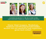 Werbekarte des Katholischen Bildungswerkes, darauf zu sehen Portraits von Christine Magerl, Maria Menhart und Ulrike Brantner samt Slogans, was Elternbildung für sie bedeutet. Werbekarte des Katholischen Bildungswerkes, darauf zu sehen Portraits von Christine Magerl, Maria Menhart und Ulrike Brantner samt Slogans, was Elternbildung für sie bedeutet.