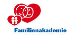 Logo Familienakademie mit dem Wortlaut und gezeichneten Herzen